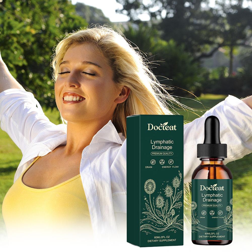 Herbal Wellness - 60ml Docteat Lymphdrainage Kräutertropfen, Schnell Absorbierende